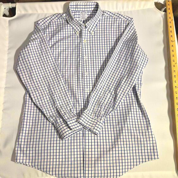 Brooks Brothers Other - Brooks Brothers Regent Fit Shirt 16.5-34 Blue Check 100% Cotton Dress Shirt L